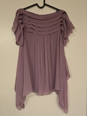 Lavender Layered Chiffon Tunic Top